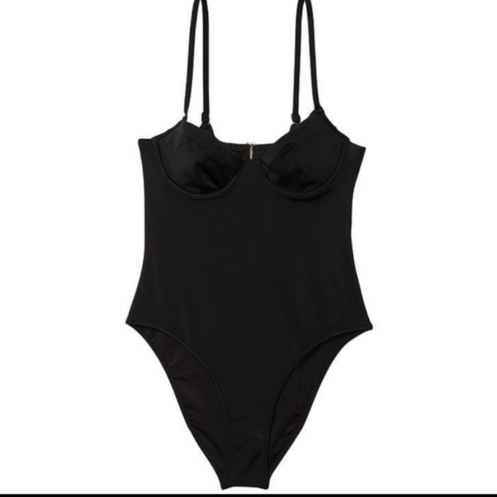 Victoria's Secret Essential Wicked One Piece Swimsuit Black Underwire M NWT - Picture 5 of 12